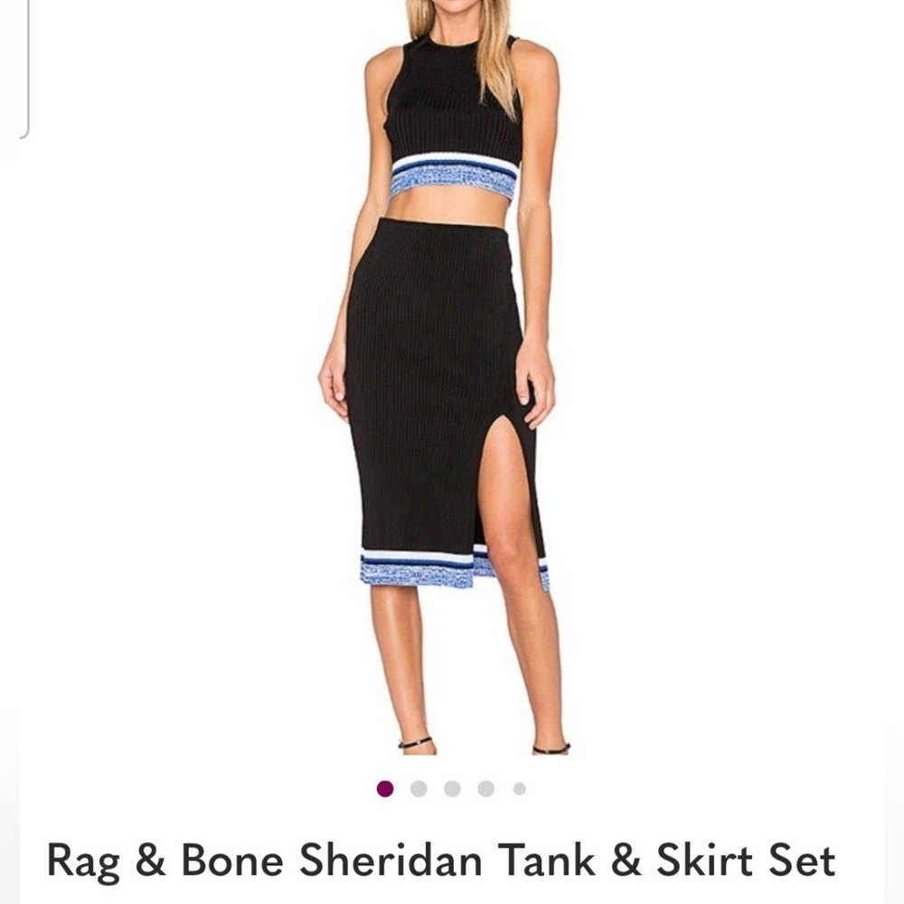 Rag & Bone Dark Blue And Green Women's Skirt Set. New. Sz S